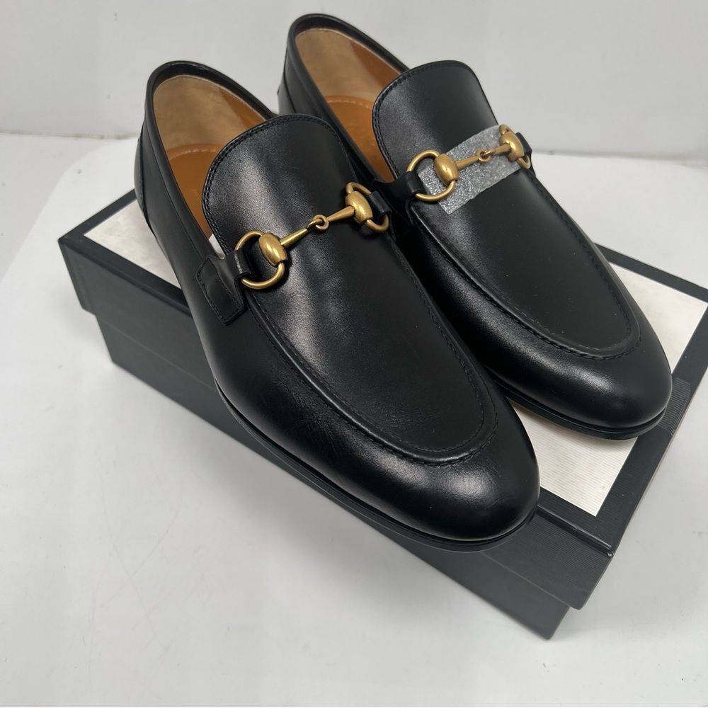 GUCCI Jordaan Horsebit Leather Loafers Size 6 UK / 7 US